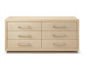 Commode - Bois - Métal - 157 x 49 x 80 cm - Beige clair-Argenté - Style contemporain