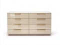 Commode - Bois - Métal - 152 x 47 x 78 cm - Beige clair-Doré - Style contemporain