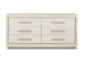 Commode - Bois - Métal - 155 x 48 x 78 cm - Ivoire-Argenté - Style contemporain