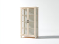 Bibliothèque-Bois-Verre-Métal-90 x 40 x 180 cm-Bois clair-Noir-Style moderne avec rangement