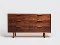 Commode - Bois - 145 x 45 x 78 cm - Marron - Style rétro moderne