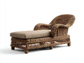 Bain de soleil - rotin tressé-tissu - 179 x 77 x 91 cm - brun naturel-taupe - style classique
