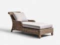 Bain de soleil - rotin tressé-tissu - 204 x 82 x 95 cm - naturel-beige clair - style naturel