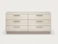 Commode - Bois - Métal - 154 x 47 x 79 cm - Ivoire-Argenté - Style contemporain